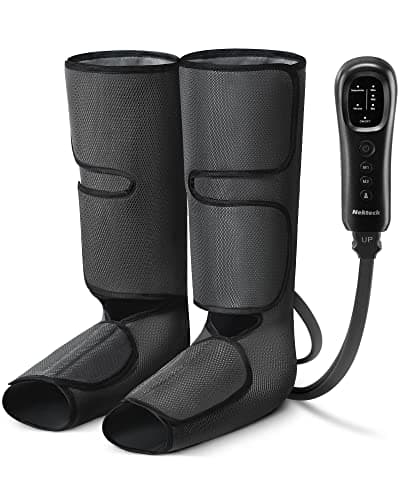 Nekteck Leg Compression Massager for Circulation and Relaxation, FSA Eligible Foot and Calf Massage Machine 2 Modes 3 Intensities with Hand-held Controller for Pain Relief, HSA Adjustable Leg Wraps