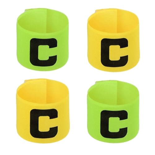 arrccholiy 4 Pcs Soccer Football Captain Armband Adjustable Nylon Elastic Protective C Arm Badge for Youth Adult Team Training, 2 Color