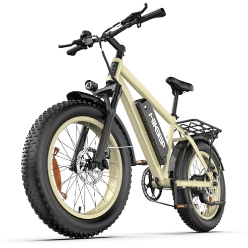 HiKeep Electric Mountain Bike for Adults - 750W Peak 1500W 26" x 4.0 Fat Tire Ebike, 48V 15.6Ah Battery, 30MPH, Front Suspension, LCD Display, Dual Disc Brakes, Rear Rack, Commuter & All Terrain