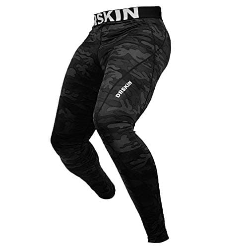 DRSKIN Men’s Compression Pants Tights Leggings Sports Baselayer Running Athletic Workout Active (DMBB04, S) Black