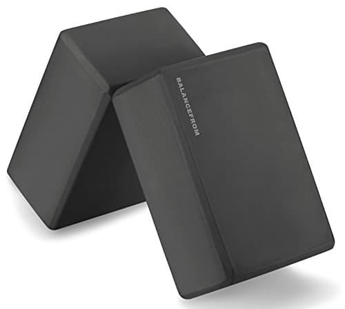 Fitvids Set of 2 High Density Yoga Blocks, 9"x6"x4" Each, Pair (Black)