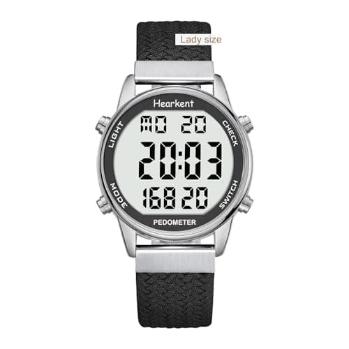 Hearkent Ladies Pedometer Watch,Step,Mileage&Calorie Tracker,Large Numbers