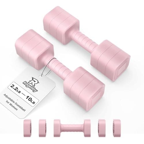 Ragebby Adjustable Dumbbell Set of 2, 2.2-10LB/4-20LB Weights for Men and Women at Home, Anti-slip Handle, 3 in 1 Free Weights Dumbbells Set, for Pilates, Yoga, Strength Training