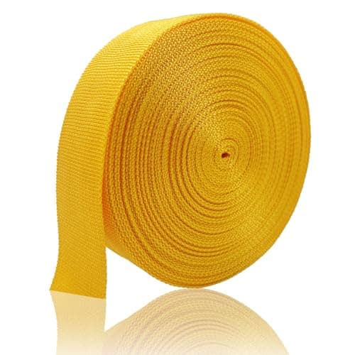 ZHFMLY ZHFMILY Gold 1 1/2 inch(38mm) Polyprorylene Webbing Straps 12 Yards Flat Wide Belting Webbing Handle Canvas Straps for Bags-Lawn Chair-Pet Collars-DIY Crafts #283, MS283