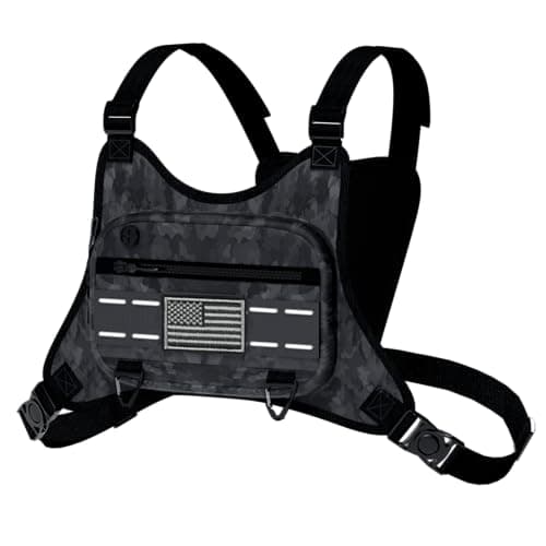 Sports Chest Bag For Men Women, Running Vest Bag With Built,Phone Holder For Workouts&Ski&Cycling&Hiking,Motorcycle Accessories