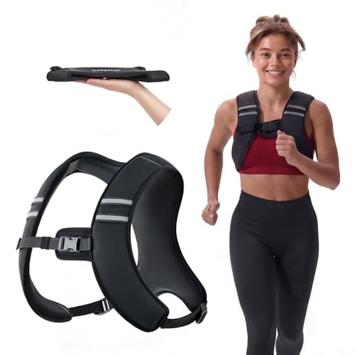 ZELUS Weighted Vest, Washable Z-Fit Soft Iron Weighted Vest for Women and Men, 5/10/15 lb Weight Vest with Reflective Strips & Adjustable Straps, Ultra Thin Weight Vest for Gym Strength Training (10lb) Black