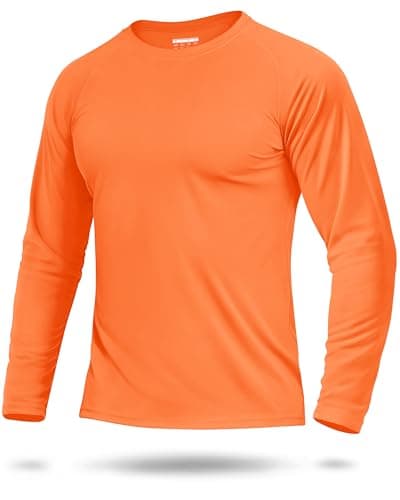 Boladeci Men's 3X-Large Orange Long Sleeve UPF 50+ Sun Protection Swim Shirts