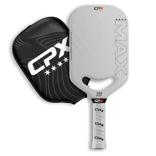 CPX MAX Series Raw Carbon Fiber T700 Pickleball Elongated Paddle Racket - Professional Grade, 14mm Core Thickness, Comfortable Tennis Style Grip - Durable Pickleball Paddle Designed in Chicago, USA