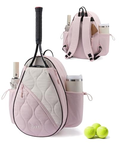 Sucipi Tennis Backpack for Women, Water-Resistant and Machine Washable Tennis Racket Backpack, Lightweight Sports Bag for Pickleball, Badminton