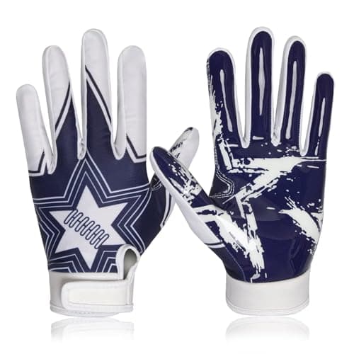 RIGWARL Football Gloves Adult Men, Youth Kids Football Gloves with Super Sticky Grip, Receiver Glove Best Gift for Adult Youth Kids Boys 8-12