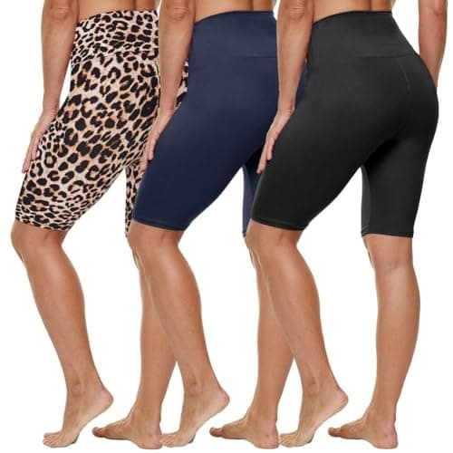 HLTPRO 3 Pack Plus Size Biker Shorts for Women (L-4XL)- 8"/5" High Waist Tummy Control Shorts for Workout, Yoga, Running