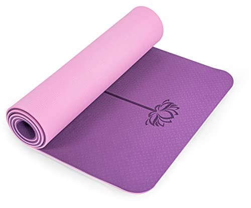 Yoga Mat Non Slip, Pilates Fitness Mats, Eco Friendly, Anti-Tear Yoga Mats for Women, 1/4" Exercise Mats for Home Workout with Carrying Sling Orchid & Pink