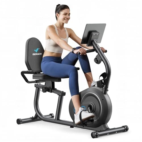 MERACH Recumbent Exercise Bikes for Home with Heart Rate Handle, 8-Level Resistance, Exclusive Apps, Stationary Bikes for Home, Magnetic Recumbent Exercise Bike for Seniors Gym (S08 Next-generation Recumbent Bike)