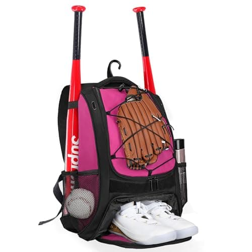 Goloni Baseball Bag,Backpack for Baseball, T-Ball & Softball Equipment & Gear,Softball Bag with Shoe Compartment,Fence Hook
