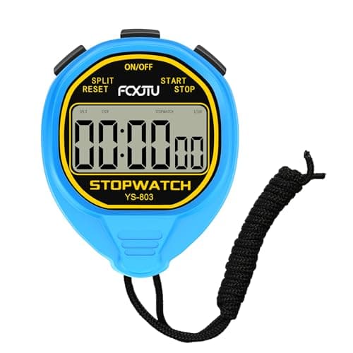FCXJTU Digital Simple Waterproof Stopwatch, No Bells, No Alarm, Simple Basic Operation, Silent, Large Display, ON/Off, Pure Stopwatch for Swimming Running Training Coaches Referees Teachers (Blue)