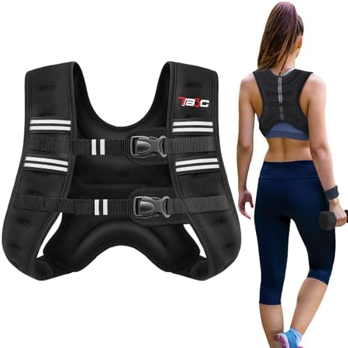 TB3C Weighted Vest Woman, 20 LB Womens Weight Vest for Walking, Strength Training Weight Vests for Men, Reflective Stripe Fitness Vest for Workout Running Jogging