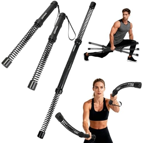 WKNNOXT Cordless Battle Ropes (2-Pack) Portable Workout Ropes for HIIT Workouts,Cardio & Muscle Training,Low-Impact Cardio Training,Home Gym Equipment for Men & Women(1.9LB x 2) (1.9LB*2)