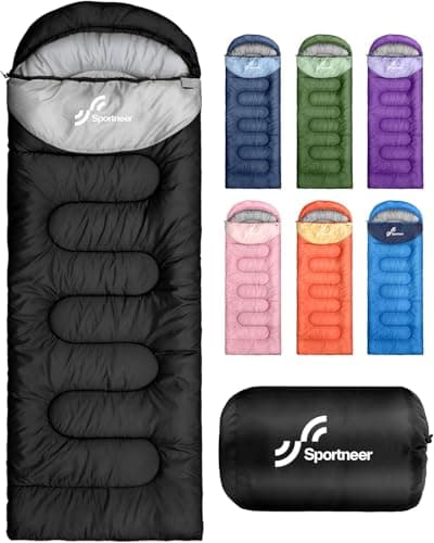 Sportneer Sleeping Bag for Adults & Kids, Cold Weather & Warm Waterproof Camping Sleeping Bag, Compact Portable for Camping Hiking & Travel