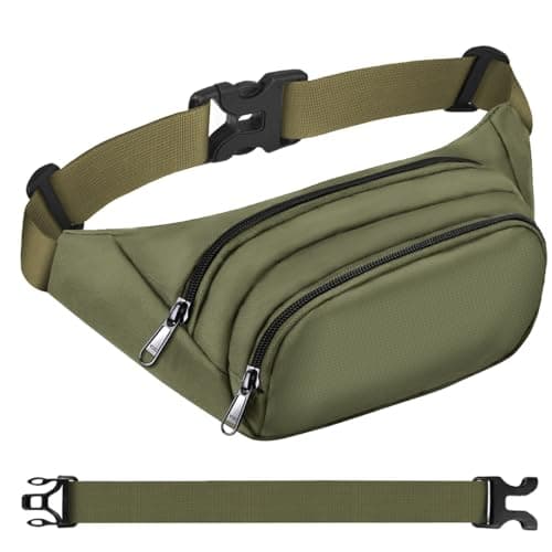 Large Fanny Pack for Women Men - Syican Waist bag with 3-Zipper Pockets, Gifts for Enjoy Sports Traveling Workout Casual Hands-Free crossbody bags Fits MAX 7.9'' iPad & 6.6'' Phone