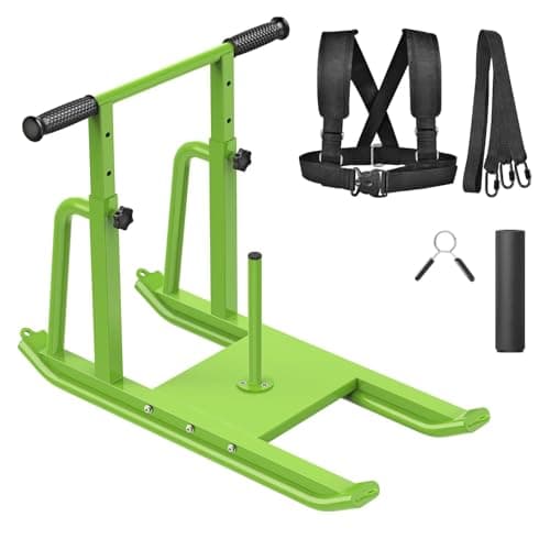 Kipika Weight Sled, Workout Sled, Fitness Strength Training Sled, Speed Training Sled for Athletic Exercise, Speed Improvement, Easily Through Obstacles, Suitable for 1" & 2" Weight Plate (D- Green)