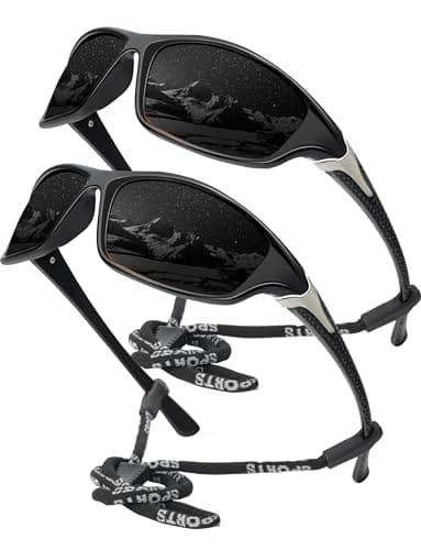 KALIYADI 2 Pack Polarized Sunglasses-Men Sports Sun-glasses: Mens Sunglasses UV Protection for Fishing Driving Cycling