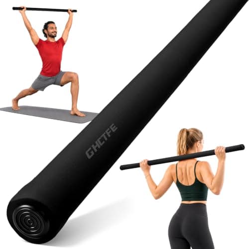 GHCTFE Adjustable Yoga Stick for Stretching & Balance, Upgraded Workout Pilates Equipment for Back Posture Corrector, 4-Section Steel Mobility Bar for Flexibility, Physical Therapy, Exercise Training
