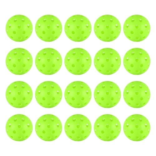 20pc Pickleball Balls,40 Hole Outdoor Pickleball Balls with Mesh Bag,8mm Precision Drilled-Spaced Pickle ball Set-Professional Plastic Ball for Pickleballs Paddles&Indoor or Outdoor Sport Court(Green)
