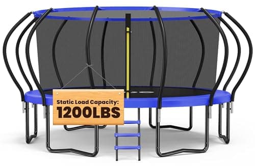 ORCC Kids Trampoline, 1200LBS Weight Capacity Outdoor Trampoline 16 15 14 12 10 8FT Yard Trampolines for Kids Adults
