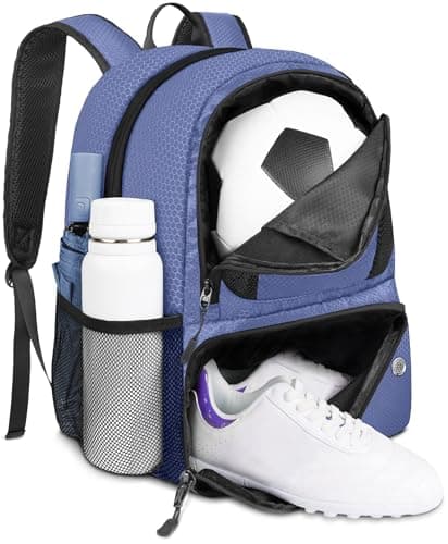 YOREPEK Soccer Backpack, Lightweight Soccer Bag with Ball Holder for Mens Womens, Water resistant Sport Equipment Bags Fit Basketball Volleyball Football Accessories to Match Training