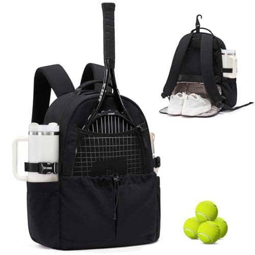 LOVEVOOK Tennis Bag for Women & Men, Fits 27" Rackets, Tennis Backpack with Ventilated Shoe Compartment & Wet Pocket, Ideal for Pickleball, Padel