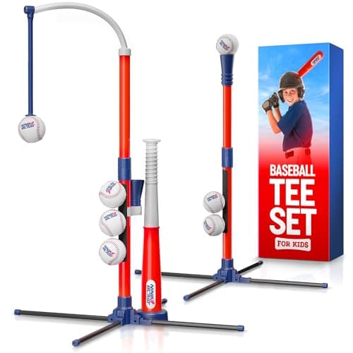 Ninja Blast Tee Ball Set for Kids - 4 Year Old Boy Birthday Gift Baseball Batting Tee- T Ball Set for Toddlers 3-5 4-6 - Toys for Ages 3 4 5 6 Year Old Boy - Toddler Outdoor Toys, Baseball Tee