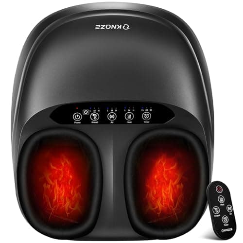 KNQZE Shiatsu Foot Massager with Heat, Compression, Deep Kneading Foot Massage for Plantar Fasciitis Relief, Remote Control, Multi Massage Modes, Auto Shut-Off Timer, FSA Eligible, Mothers Day Gifts