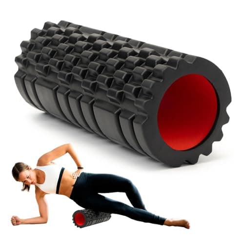 Krightlink Foam Roller for Deep Tissue Massager, 13" High Density Exercise Patented Roller for Muscle Massage and Myofascial Trigger Point Release Back Roller for Fitness, Yoga and Pilates (Black)