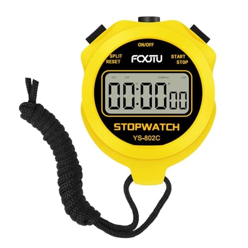 FCXJTU Simple Digital Basic Stopwatch, No Bells, No Clock, No Alarm, Simple Basic Operation, Silent, ON/Off, Pure Stopwatch for Swimming Running Training Kids Coaches Referees Teachers (Yellow)