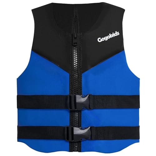 Gogokids Youth Swim Vest for Kids Teens Boys Girls 50-90 lbs & 75-125 lbs, Soft 3D Fabric Swim Jacket, Lightweight Pool Float Vest with Adjustable Straps for Swimming Boating Kayak Beach Water Sports