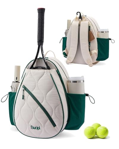 Sucipi Tennis Backpack for Women, Water-Resistant and Machine Washable Tennis Racket Backpack, Lightweight Sports Bag for Pickleball, Badminton