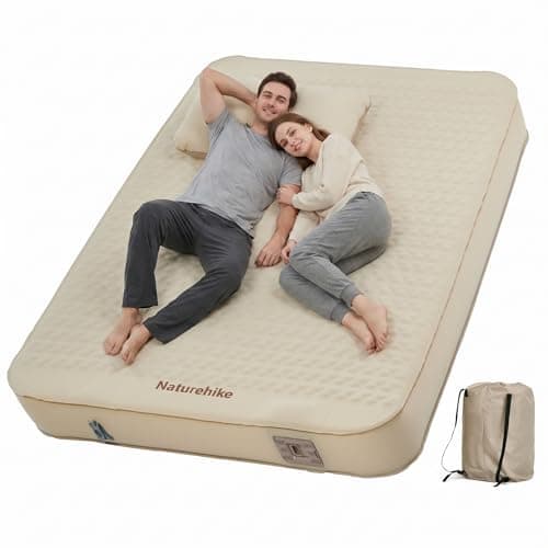 Naturehike 3.94’’ Thick Self Inflating Sleeping Pad with Built in Pump, Double Foam & Air Camping Mattress, Full XL Camping Sleeping Pad for Tent, Car, Cot, Truck, 661 lbs Support