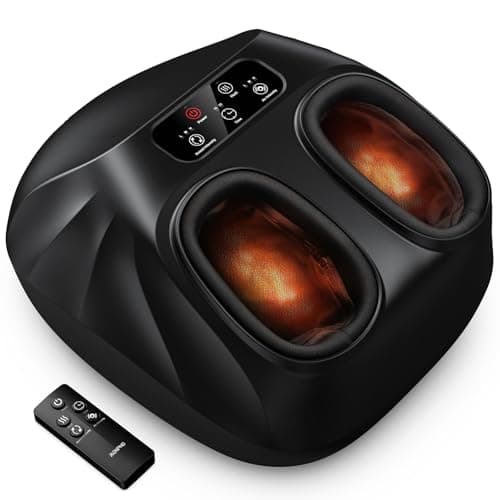 RENPHO Foot Massager Machine with Heat [2026 Upgraded], Plantar Fasciitis FSA Eligible HSA Massager, Shiatsu Foot Massager for Neuropathy, Birthday Self Care Gifts for Women Men, Up to Size 14, Black