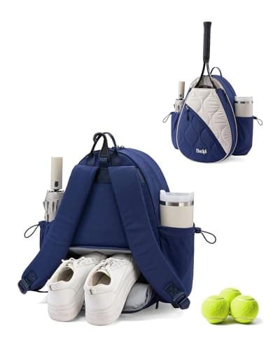 Sucipi Tennis Bag for Women and Men with Shoe Compartment, Machine Washable Tennis Racket Backpack, Lightweight Sports Bag for Pickleball, Badminton