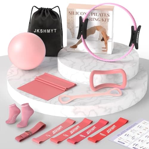 JKSHMYT Silicone Pilates Kit-14.5" Home Pilates Equipment Essentials Circle Set for Workouts Women