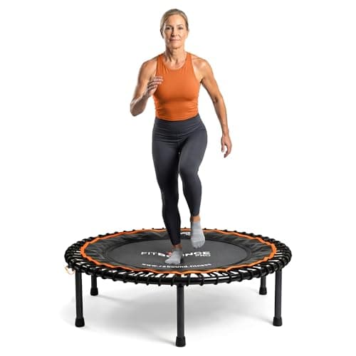 MXL FIT Bounce PRO Bungee Rebounder - Premium Indoor Mini Trampoline for Adults, Silent Low-Impact Bounce, Half-Folding with Foldable Steel Legs & Carry Bag - 40 in, 400lb