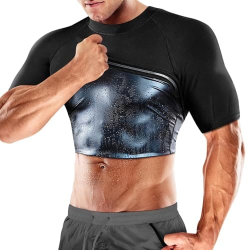 Cimkiz Sauna Shirt for Men, Mens Sauna Vest t shirts Gym Slimming Exercise Clothes,Outdoor Exercise Quick Drying Tight Sweat Shirt(Blue,XL)