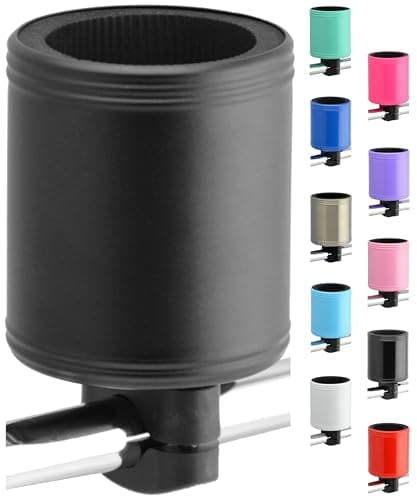 Kroozie 2.0 Bike Bottle Holder – Sturdy, Stainless Steel Bike Cup Holder for Handlebars, Horizontal Bars, & Cups up to 30 Oz. – Stroller, Cruiser, Scooter, & Ebike Accessories, Flat Black