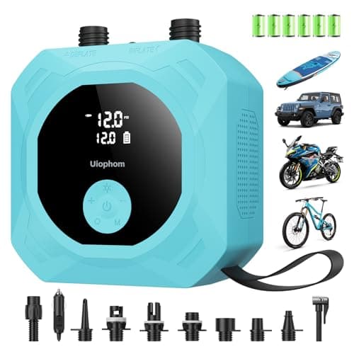 Electric Paddle Board Pump, 50PSI High Pressure Rechargeable SUP Pump, Intelligent Dual Stage Inflation & Deflation, Auto-Off for Stand Up Paddle Boards, Car Tires, Boats, Surfing Kite, Tent