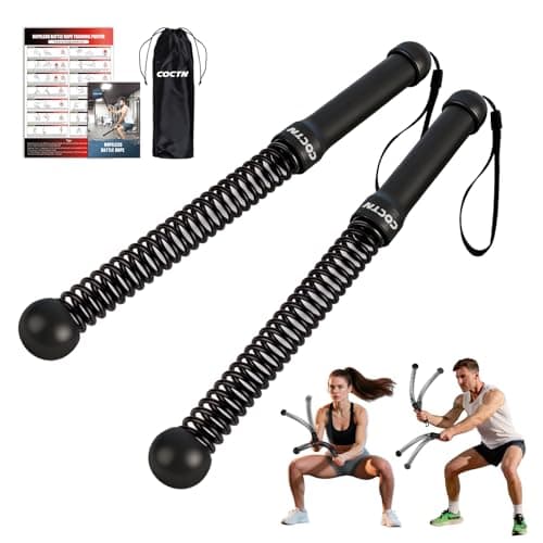 Weighted Ropeless Battle Ropes, Heavy Duty Portable Cordless Battle Ropes for Home Gym with Poster, Workout Exercise Rope for Strength Building, HIIT and Low-Impact Aerobic Training for Men & Women