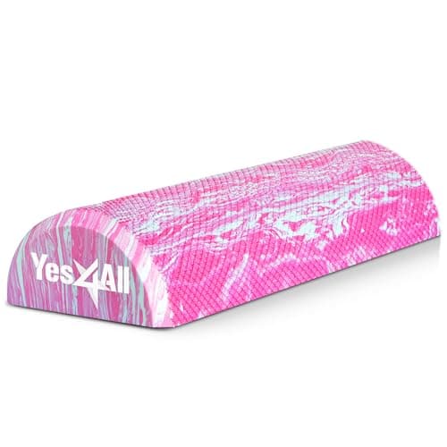 Yes4All EVA Firm Foam Roller for Stretching, Half Yoga Back Roller for Muscle Massage for Pilates, Yoga, Balance & Core Exercises, 12 inches, Unicorn Marble