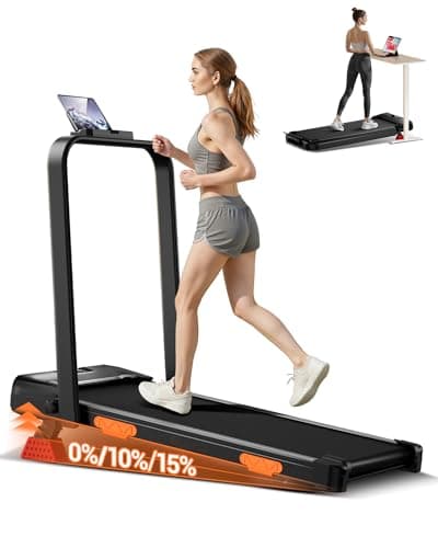 4-in-1 Walking Pad Treadmill with 15% Incline, 2.5HP Portable Under Desk Treadmills for Home and Office, Foldable Treadmill with Remote Control