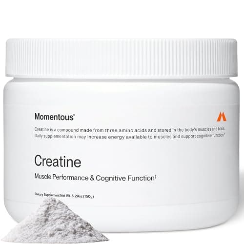 Momentous Creatine Monohydrate Powder - Creatine Powder - Supports Strength, Lean Muscle, & Recovery for Men & Women - NSF Certified for Sport - 5 g per Serving - 30 Servings