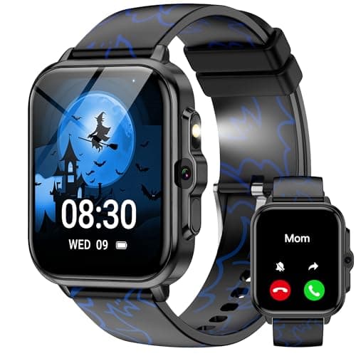 Smart Watch for Kids Boys Age 5-12, Ai Functions Games HD Touch Screen Watches with Video Camera Music Player Pedometer Heart Rate Sleep Tracker Christmas Birthday Gifts for Boys (Black, 1.85")