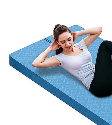 nuveti Large Exercise Mat - 15mm/20mm/30mm Thick Yoga Mat | Workout Mat for Fitness, Yoga, Pilates, Stretching & Floor Exercises for Women & Men with Free Carrying Bag